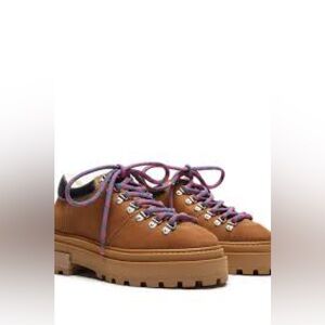 Schutz Brown Suede Winter Boots with Multicolor Laces